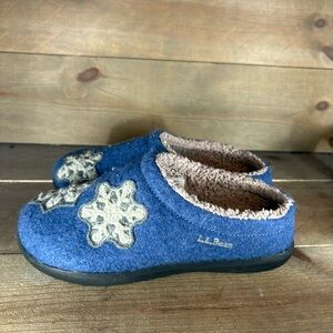ll bean daybreak womens size 6 shoes blue snowflake comfort slippers
